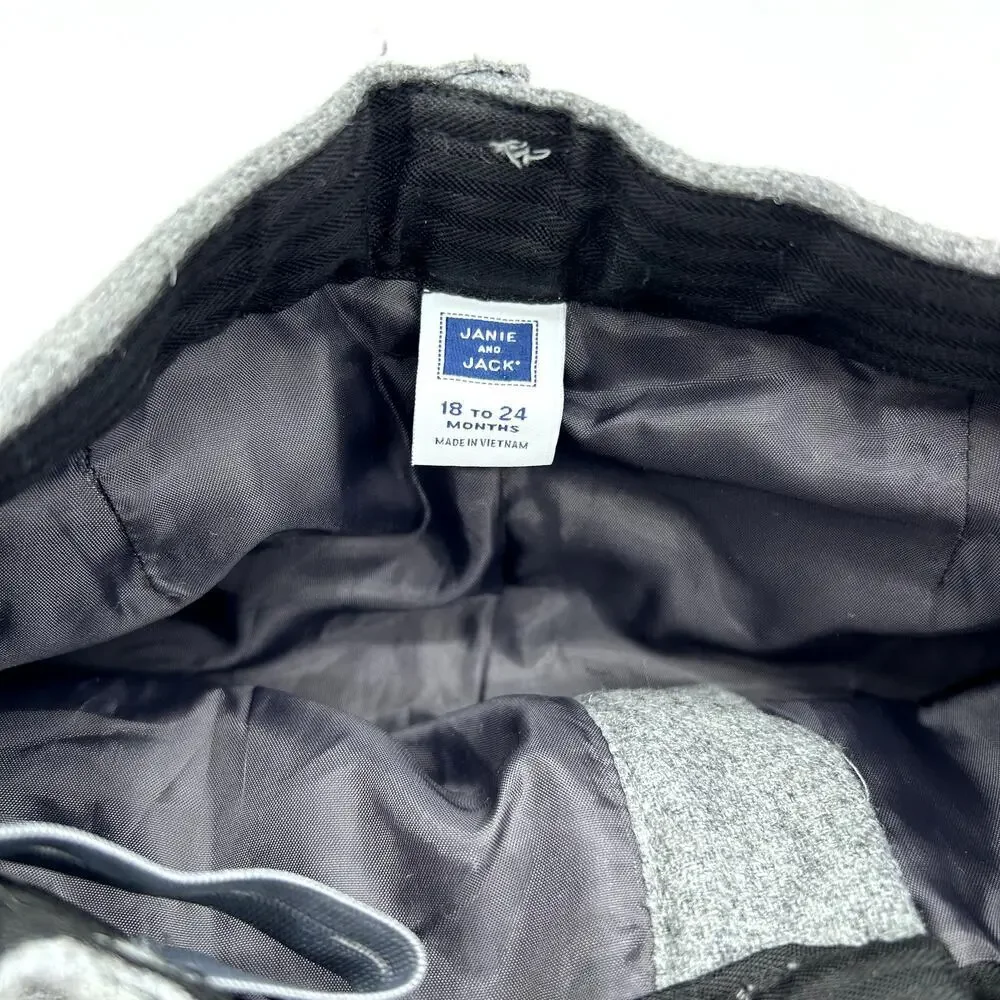 Janie & Jack Wool Blend Baby Toddler Gray Boy's Dress Pants size 18 - 24 Months